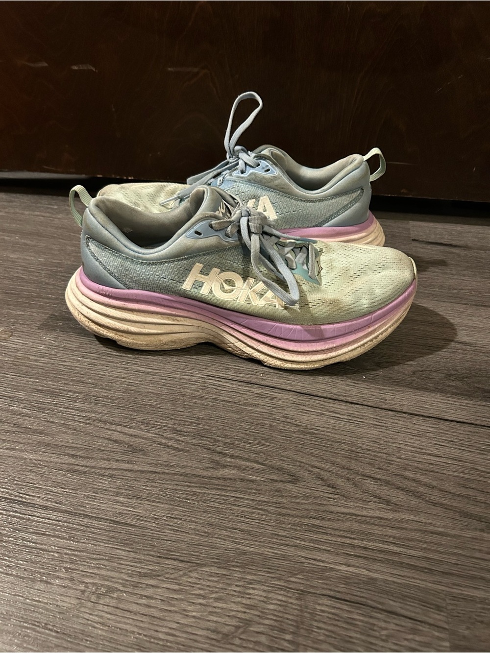 Hoka Women’s Athletic Shoes in Light Blue and Lavender